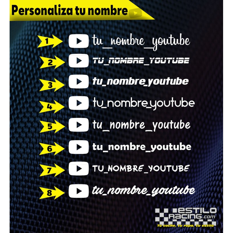 Pegatina Nombre YouTube personalizado