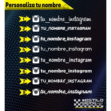 Pegatina Nombre Instagram clásico personalizado