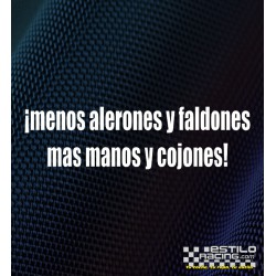 Pegatina Menos alerones y faldones