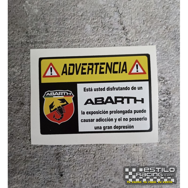 Pegatina Advertencia Abarth
