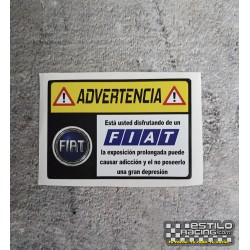Pegatina Advertencia Fiat