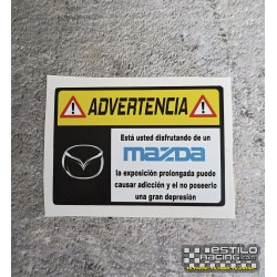 Pegatina Advertencia Mazda