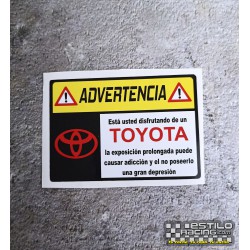 Pegatina Advertencia Toyota