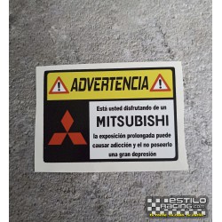 Pegatina Advertencia Mitsubishi