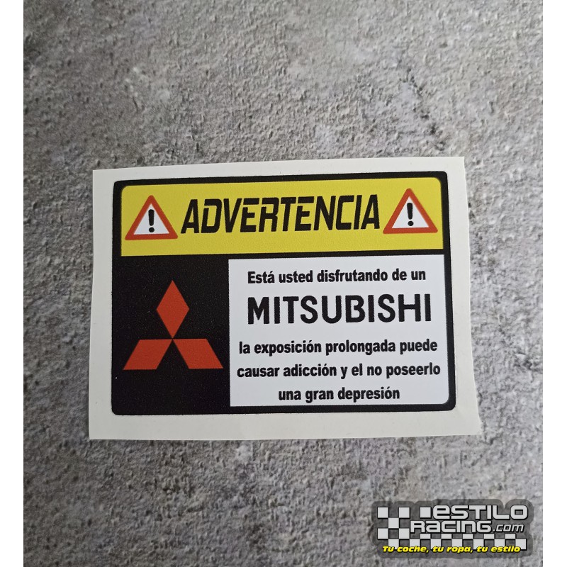 Pegatina Advertencia Mitsubishi