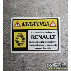 Pegatina Advertencia Renault Clásico