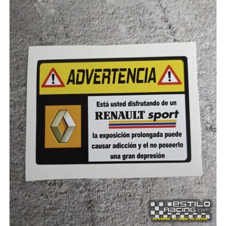 Pegatina Advertencia Renault Sport