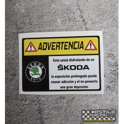 Pegatina Advertencia Skoda