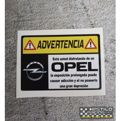 Pegatina Advertencia Opel