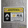 Pegatina Advertencia Renault Rs