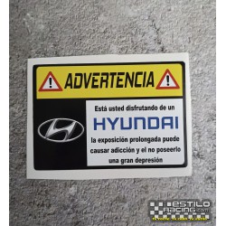 Pegatina Advertencia Hyundai
