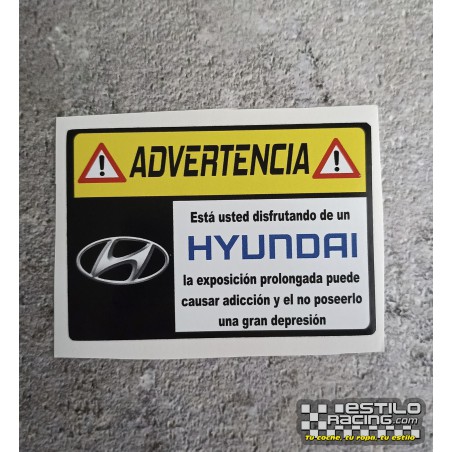 Pegatina Advertencia Hyundai