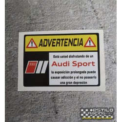Pegatina Advertencia Audi Sport