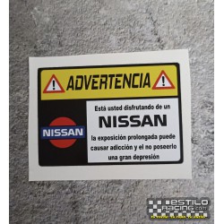Pegatina Advertencia Nissan
