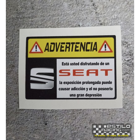 Pegatina Advertencia Seat