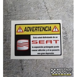 Pegatina Advertencia Seat