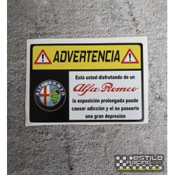 Pegatina Advertencia Alfa Romeo