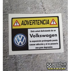 Pegatina Advertencia Volkswagen
